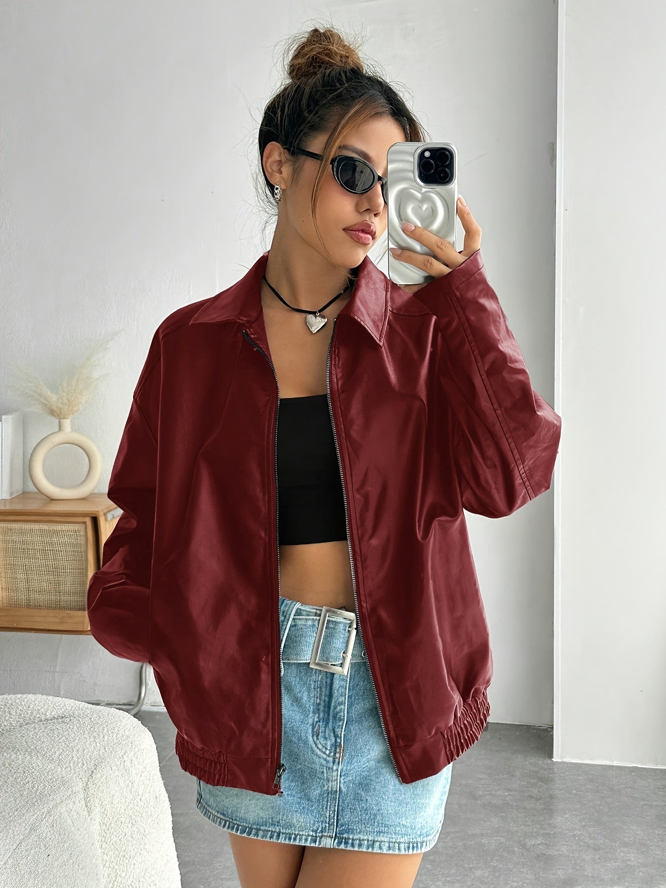 Clara - Baggy Jacke aus Leder